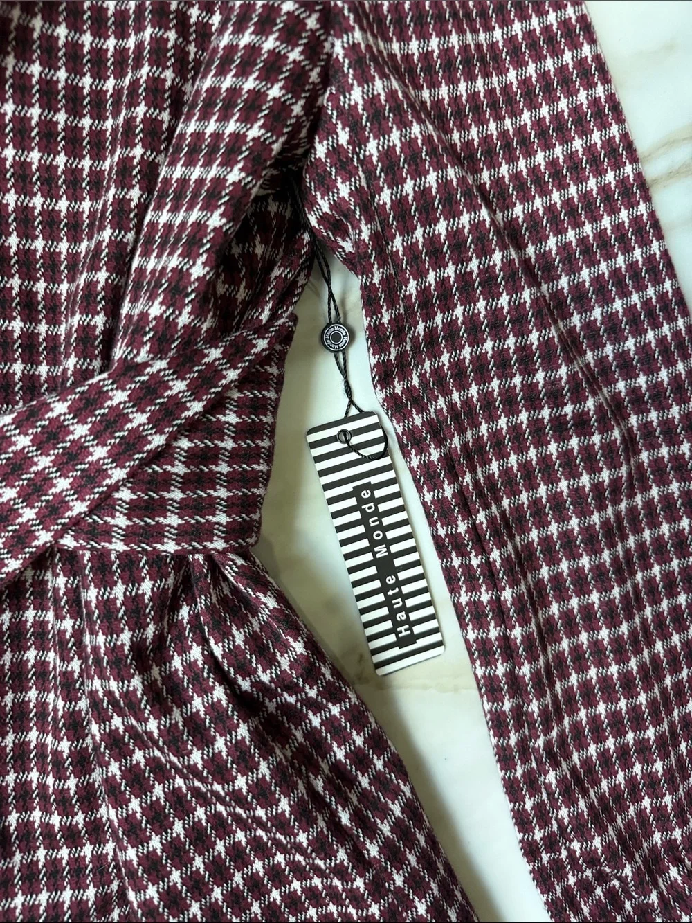 NWT Burgundy Plaid Belted Blazer size M